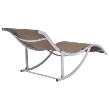 Folding Sun Loungers 2 pcs - Taupe Textilene | HipoMarket