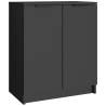 Elegant Black Shoe Cabinet - 59x35x70 cm Engineered Wood