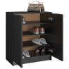 Elegant Black Shoe Cabinet - 59x35x70 cm Engineered Wood