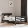 Bed Frame Grey Solid Wood 135x190 cm Double Colour grey Size 135 x 190 cm 