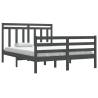 Grey Solid Wood Bed Frame 135x190 cm Double - HipoMarket