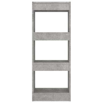 Stylish Concrete Grey Book Cabinet & Room Divider | HipoMarket