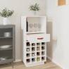 Wine Cabinet White 45x34x100 cm | Solid Pine Wood Storage