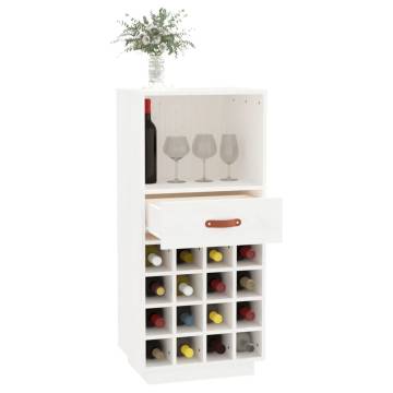 Wine Cabinet White 45x34x100 cm | Solid Pine Wood Storage