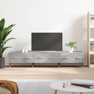 Stylish Concrete Grey TV Cabinet - Engineered Wood | Hipomarket