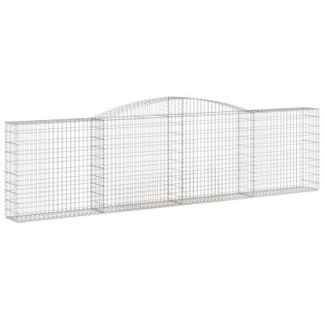 Arched Gabion Basket 400x30x100/120 cm - Durable Garden Barrier