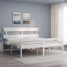 Bed Frame with Headboard White 200x200 cm Solid Wood Colour white Size 200 x 200 cm Model high 