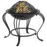 Stylish 49 cm Steel Fire Pit with Poker - Outdoor Heating