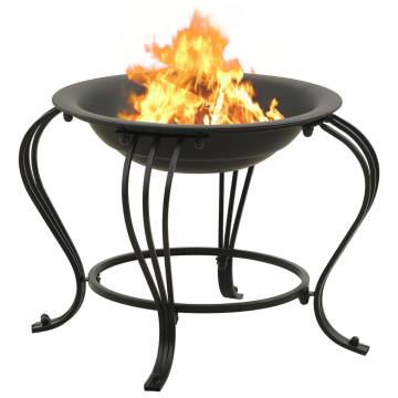 Stylish 49 cm Steel Fire Pit with Poker - Outdoor Heating