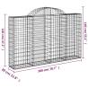 Arched Gabion Basket 200x30x120/140 cm - Durable Garden Barrier