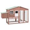 Chicken Coop with Nest Box Mocha and White Solid Fir Wood Colour mocha and white 