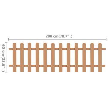 Picket Fence WPC 200x60 cm - Durable Garden Barrier