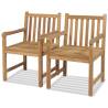 Outdoor Chairs 2 pcs Solid Teak Wood - Durable Garden Furniture