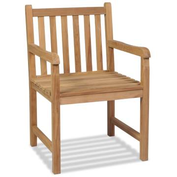 Outdoor Chairs 2 pcs Solid Teak Wood - Durable Garden Furniture