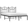 Metal Bed Frame with Headboard - Black King Size 150x200 cm