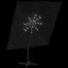 Elegant LED Cantilever Umbrella Black 400x300 cm - HipoMarket