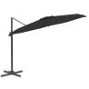 Elegant LED Cantilever Umbrella Black 400x300 cm - HipoMarket