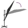 Elegant LED Cantilever Umbrella Black 400x300 cm - HipoMarket