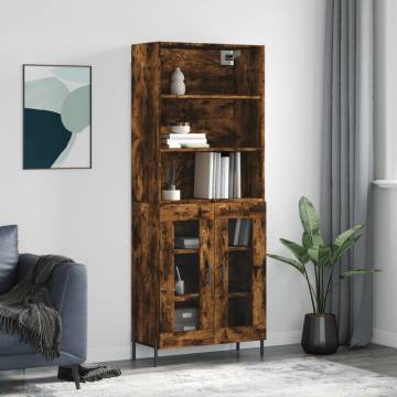 Stylish Highboard Smoked Oak - Engineered Wood Storage Solution