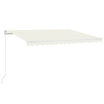 Manual Retractable Awning with LED - 400x350 cm Cream