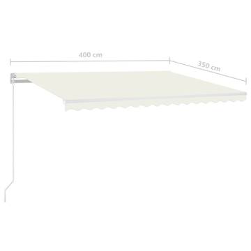 Manual Retractable Awning with LED - 400x350 cm Cream