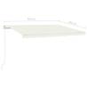 Manual Retractable Awning with LED - 400x350 cm Cream