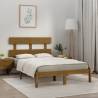 Honey Brown Solid Wood Bed Frame - 200x200 cm | Hipomarket