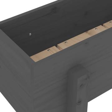 Garden Raised Bed Grey - Solid Wood Pine 101x30x38 cm