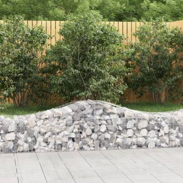 Arched Gabion Baskets - 5 pcs Galvanised Iron (200x50x40/60 cm)