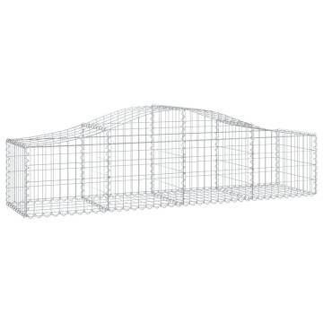 Arched Gabion Baskets - 5 pcs Galvanised Iron (200x50x40/60 cm)