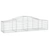 Arched Gabion Baskets - 5 pcs Galvanised Iron (200x50x40/60 cm)