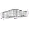 Arched Gabion Baskets - 5 pcs Galvanised Iron (200x50x40/60 cm)