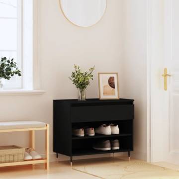 Shoe Cabinet Black 70x36x60 cm - Stylish & Space-Saving Storage