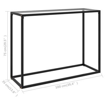 Modern Transparent Console Table - 100x35x75 cm Tempered Glass