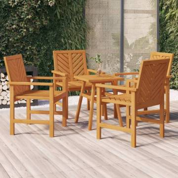 4 pcs Acacia Wooden Garden Dining Chairs - Elegant Design