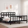 Bed Frame with Headboard Black King Size Solid Wood Colour black Size 150 x 200 cm 