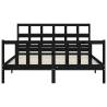 Solid Wood Black King Size Bed Frame with Headboard | HipoMarket