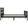 Solid Wood Black King Size Bed Frame with Headboard | HipoMarket