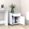 Sleek Rolling Cabinet White - 45x38x54 cm Engineered Wood