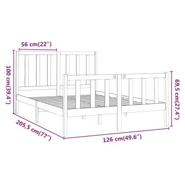 Solid Wood Pine Bed Frame 120x200 cm - Modern Bedroom Style