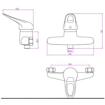 SCHÜTTE PORTO Chrome Shower Mixer Tap - Premium Quality