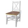 5 Piece Dining Set in Brown and White - Stylish & Elegant