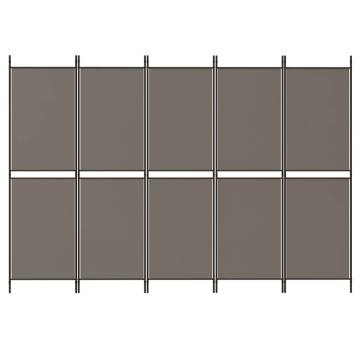 5-Panel Anthracite Room Divider - Durable & Versatile | HipoMarket