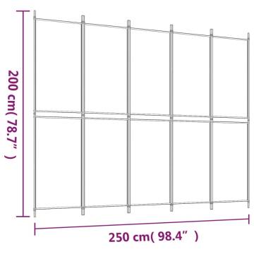 5-Panel Anthracite Room Divider - Durable & Versatile | HipoMarket