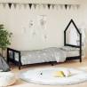 Kids Bed Frame Black 80x200 cm Solid Wood Pine Colour black Size 80 x 200 cm 