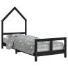 Kids Bed Frame Black 80x200 cm Solid Pine - Fun & Stylish