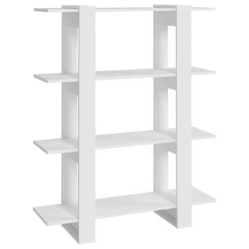 White Book Cabinet & Room Divider | 100x30x123.5 cm