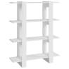 White Book Cabinet & Room Divider | 100x30x123.5 cm