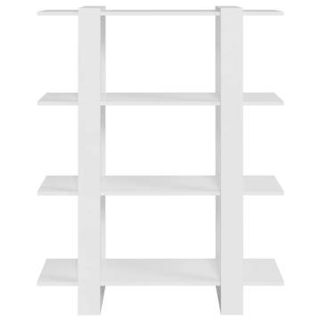 White Book Cabinet & Room Divider | 100x30x123.5 cm