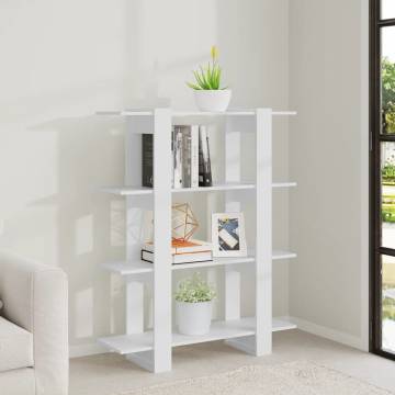 White Book Cabinet & Room Divider | 100x30x123.5 cm